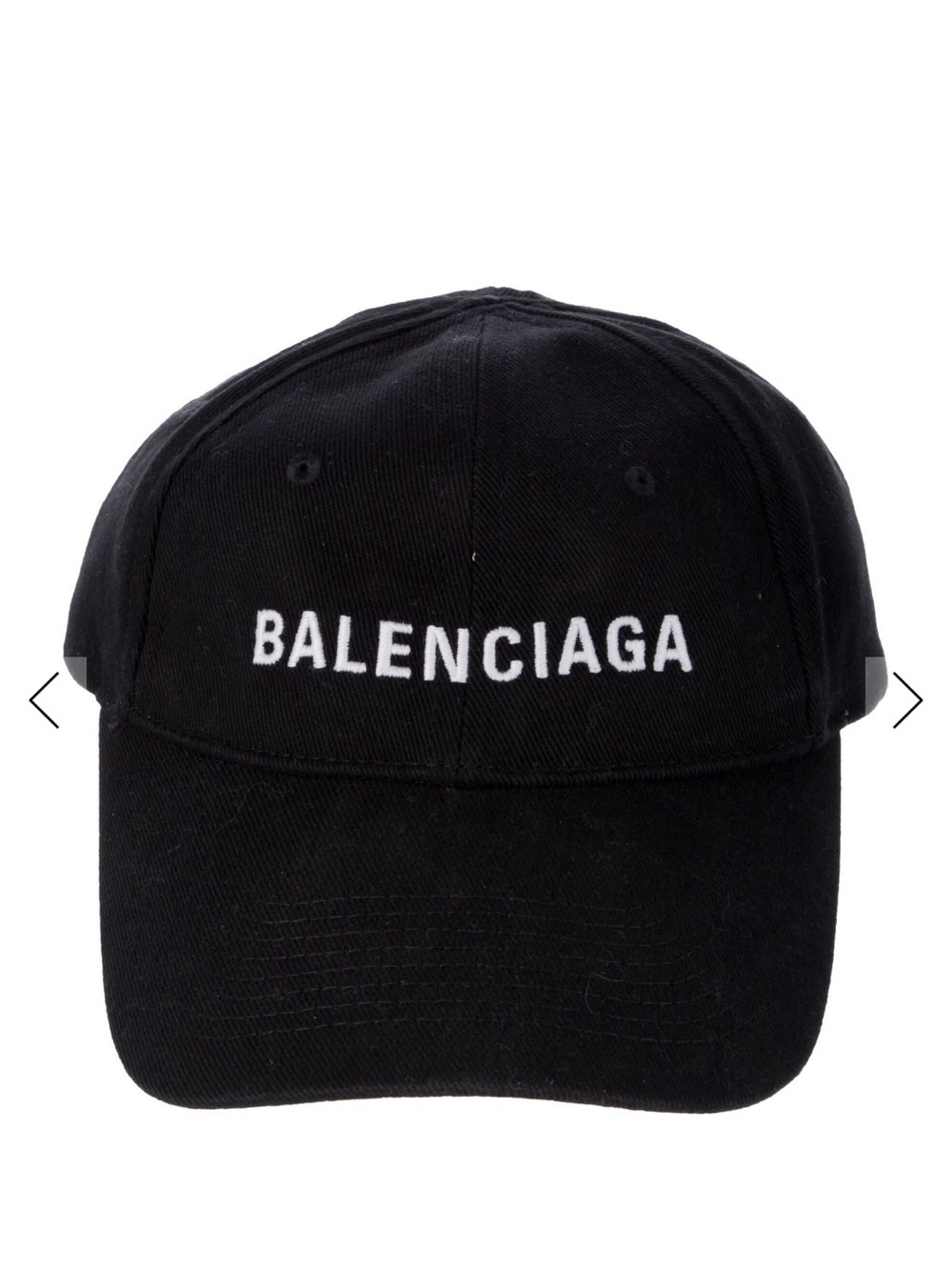 Balenciaga Black Logo Embroidered Baseball Cap - Picture 2 of 2